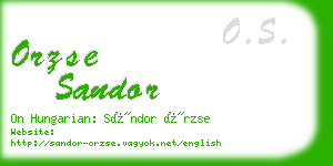 orzse sandor business card